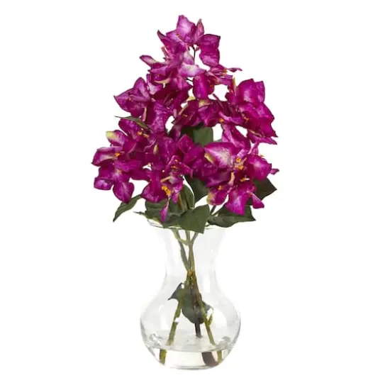 17" Bougainvillea Arrangement in Glass Vase {1}