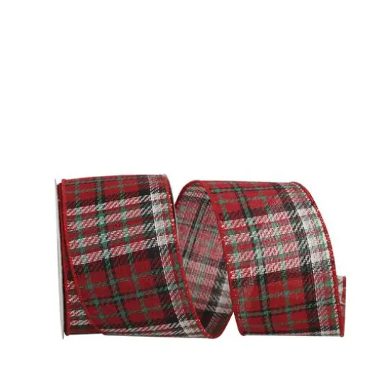 JAM Paper 2.5" x 10yd. Twill Wired Plaid Ribbon {1}