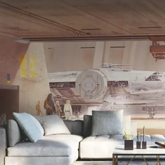 RoomMates Ralph Mcquarrie's Star Wars Docking Bay Millennium Falcon Peel & Stick Mural {4}