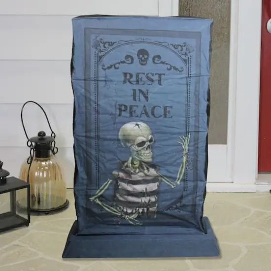 3ft. LED Lighted RIP Tombstone Halloween Outdoor Decoration {3}