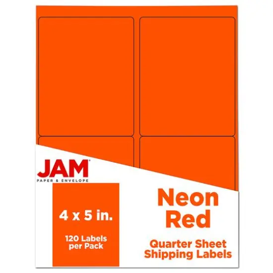 JAM Paper Extra Large Shipping Address Label Stickers Neon Yellow {2}