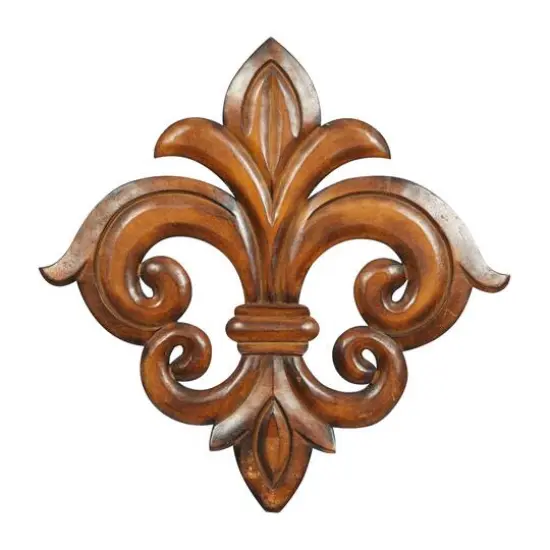 24" Brown Traditional Ornamental Wood Wall Decor {1}