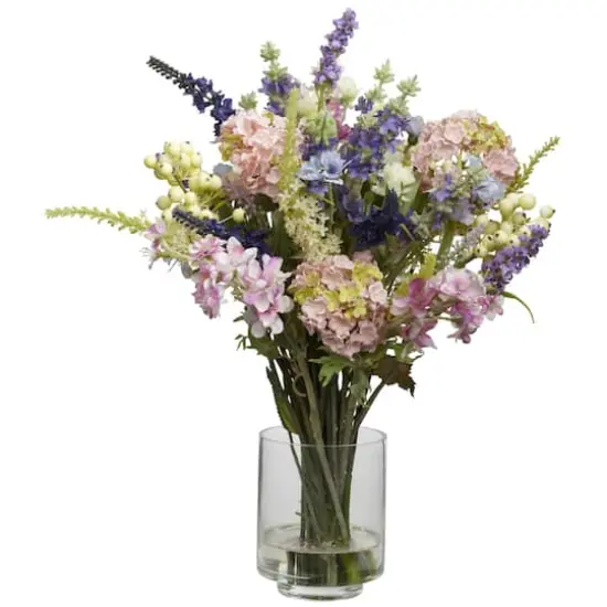 16" Lavender & Hydrangea Arrangement in Vase {1}
