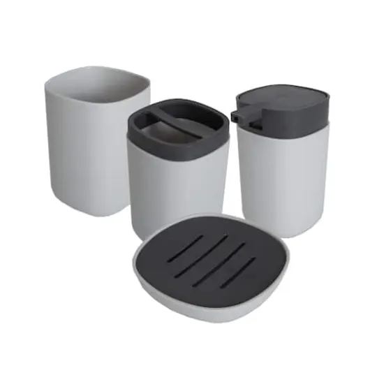 Bath Bliss White & Gray Contemporary Bathroom Set {1}