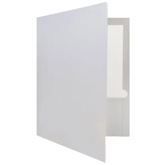 JAM Paper Glossy Laminated Two Pocket Folders, 100ct. Silver {6}
