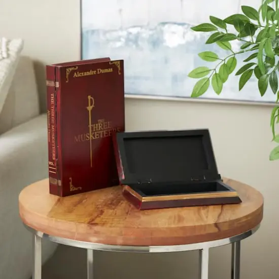 Red The Three Musketeers Storage Faux Book Box Set {3}