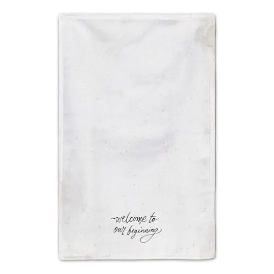 Welcome to Our Beginning Tea Towel Set White {5}
