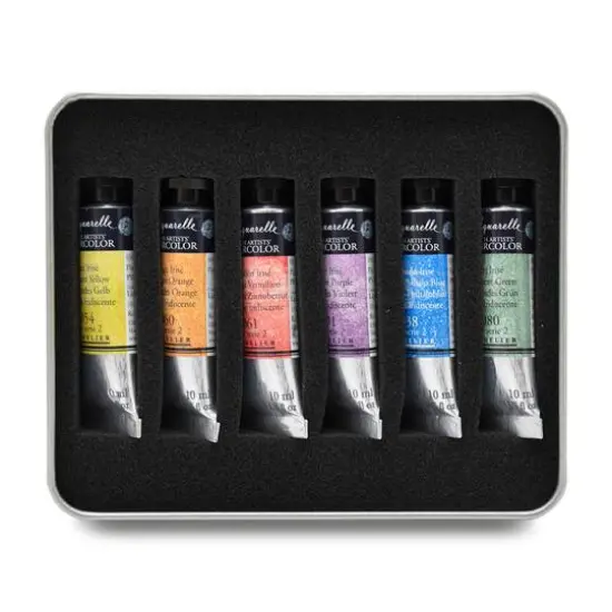 Sennelier French Artists' 6-Color Iridescent Watercolor Introduction Tin Set {4}