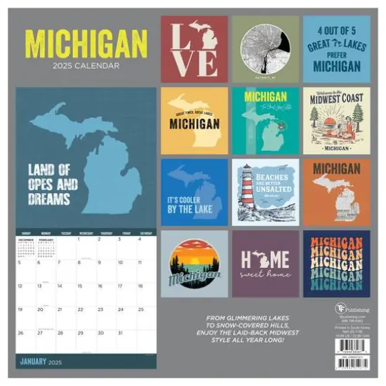 TF Publishing 2025 Home: Michigan Wall Calendar {3}