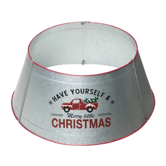 Glitzhome&reg; Silver 26" Truck Metal Tree Collar {1}