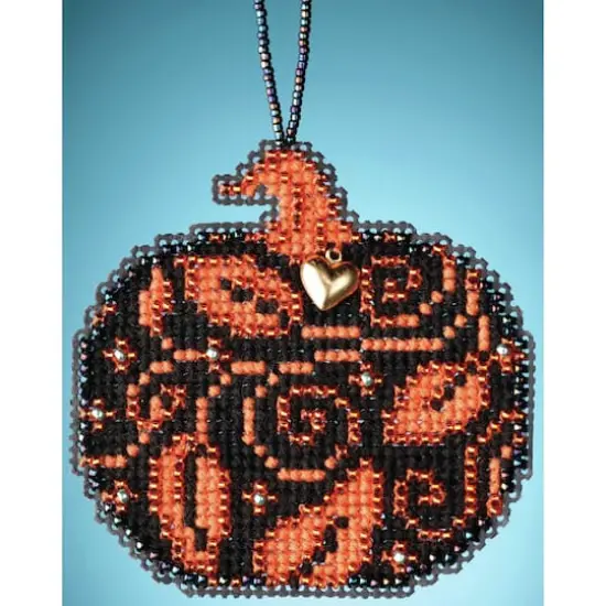 Mill Hill Glowing Pumpkin Ornament Beaded Counted Cross Stitch Kit {1}