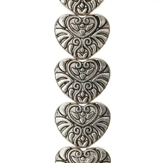 Silver-Plated Metal Heart Beads, 18mm by Bead Landing&trade; {1}