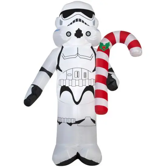 3.5ft. Airblown&reg; Inflatable Stormtrooper with Candy Cane {1}
