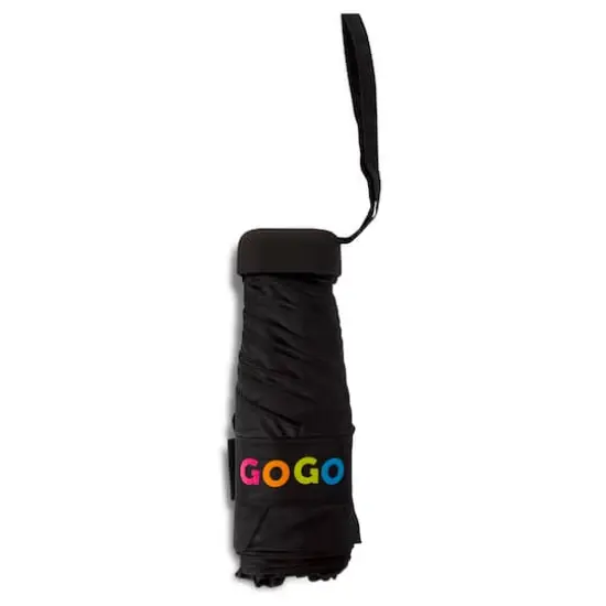 GoGo 40" Black Flat Manual Mini Compact Umbrella {3}