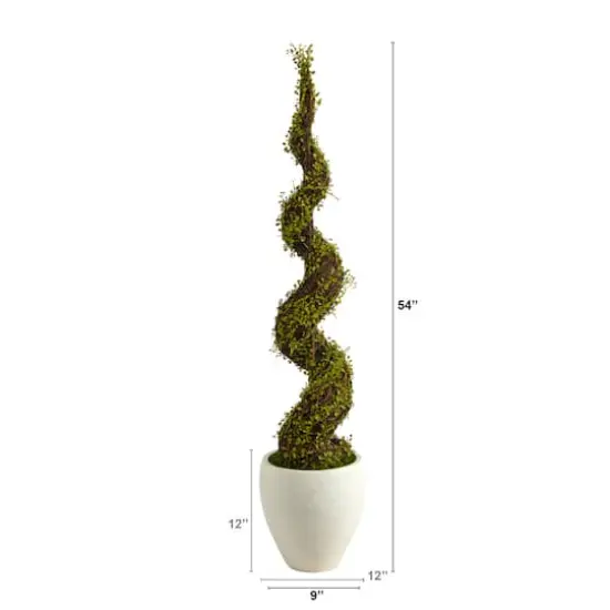 4.5ft. Wire Vine Spiral Tree in White Planter {3}