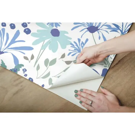 RoomMates Blue Bella Garden Peel & Stick Wallpaper {5}