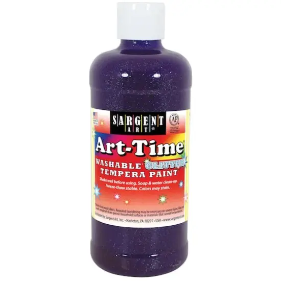 Sargent Art&reg; Art-Time&reg; Washable Glitter Tempera Paint, 6ct. Violet {4}