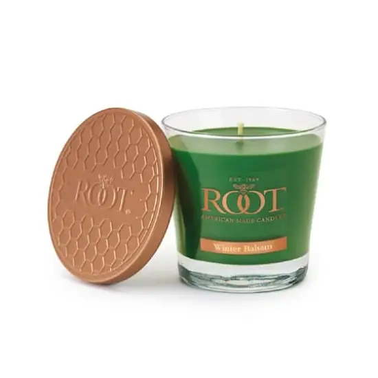 Root Candles 6.3oz. Small Scented Honeycomb Veriglass Jar Candle Winter Basalm {1}