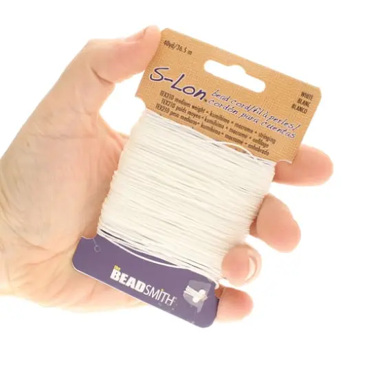 The Beadsmith&reg; S-Lon&reg; 0.5mm White Bead Cord {7}