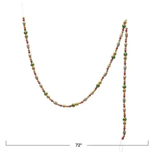 Hello Honey&reg; 6ft. Multicolor Glass Pinecones, Acorns & Mushrooms Garland in Box {5}