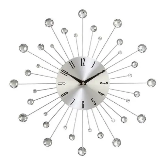 Silver Glam Metal Wall Clock {1}