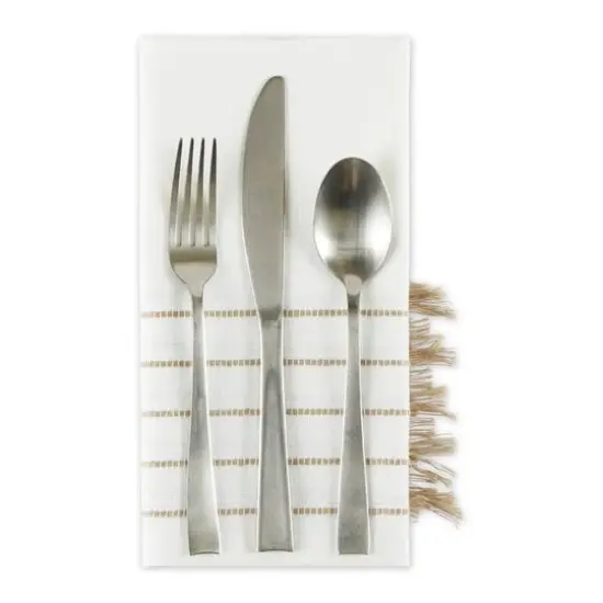 DII&reg; Striped Tassel Napkins, 4ct. White {6}