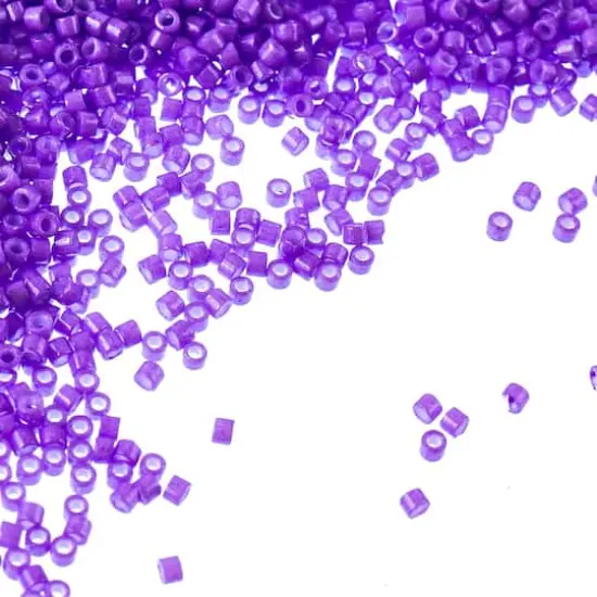 Miyuki Delica Glass Round Seed Beads, 11/0 Opaque Violet Dyed {1}