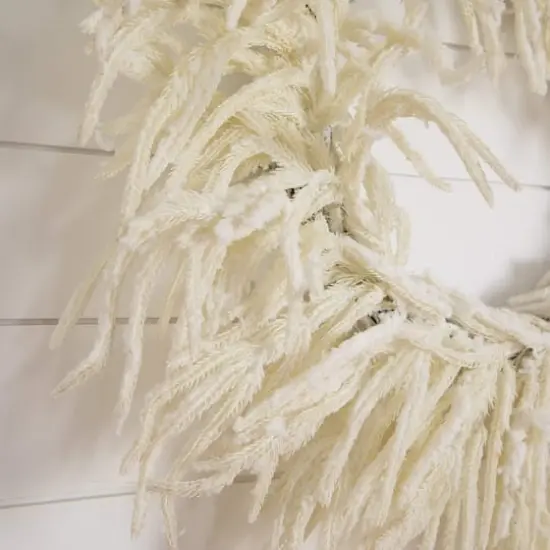 24in. Artificial Real Touch White Norfolk Island Pine Wreath with Natural Look {4}