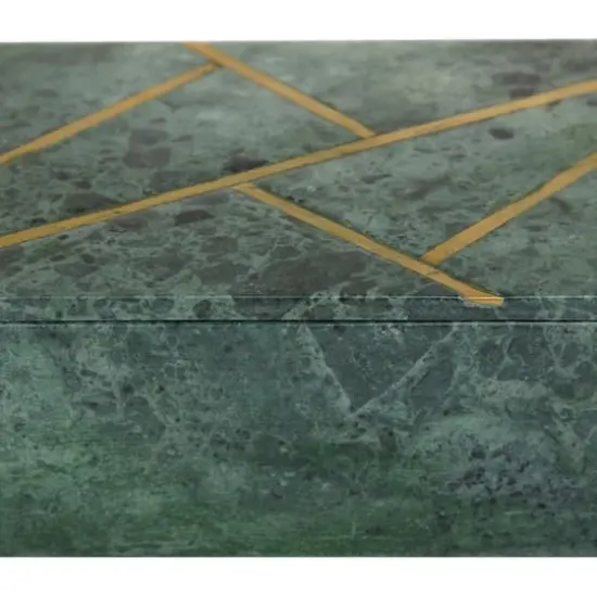 Green Marble Box with Gold Lines Set {5}
