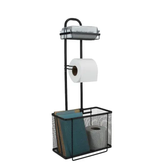 Bath Bliss Mesh Collection Matte Black Adjustable Bathroom Organizer {3}