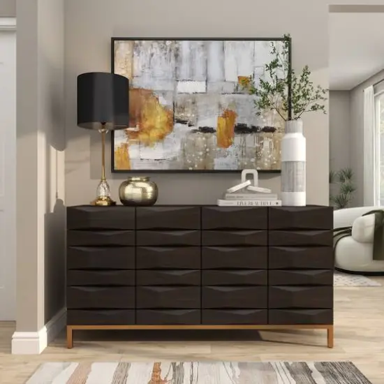 7" Gold Aluminum Brushed Vase with Hammered Top {14}