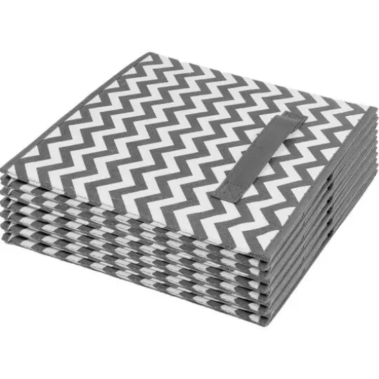 Sorbus 11" Chevron Gray Foldable Storage Cubes, 6ct. {6}