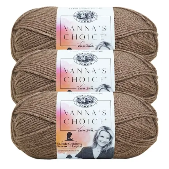 3 Pack Lion Brand&reg; Vanna's Choice&reg; Solid Yarn Taupe {1}