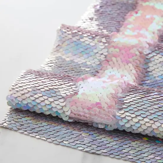 5.375" x 1yd. Mermaid Reversible Sequin Ribbon by Celebrate It&trade; Silver {3}