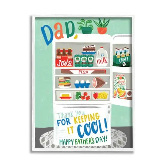 Stupell Industries Keeping It Cool Father's Day Framed Giclee Art White {1}