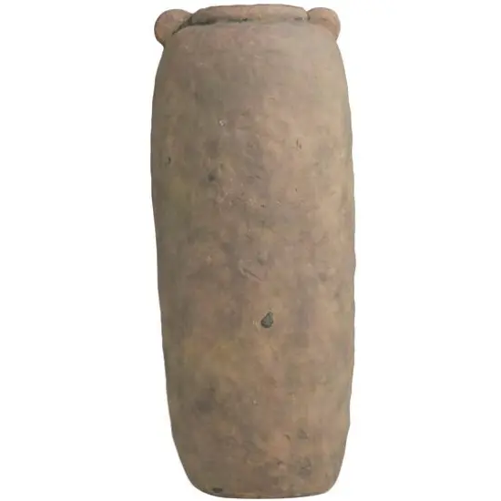 21" Brown Ceramic Distressed Terra Cotta Vase {3}