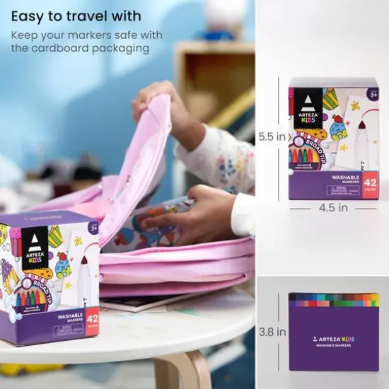 Arteza&reg; Kids Washable Markers, Broad Tip, 42 ct {7}