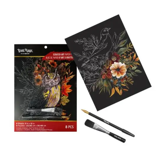 Brea Reese&trade; 9" x 12" Autumn Equinox Scratch Art Paper Pad {4}
