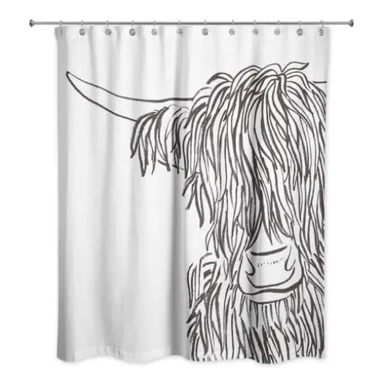 Wash-Up Cow Sketch 71" x 74" Shower Curtain {3}