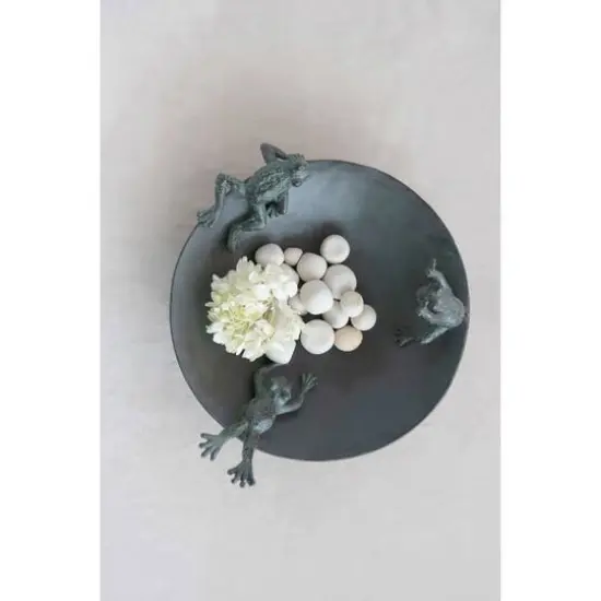 Hello Honey&reg; Resin Bird Bath With Frogs & Verdigris Finish {7}