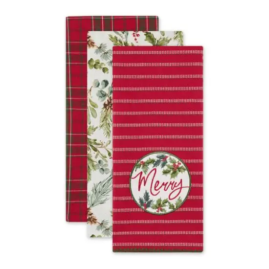 DII&reg; Merry Holly Dishtowel Set {3}