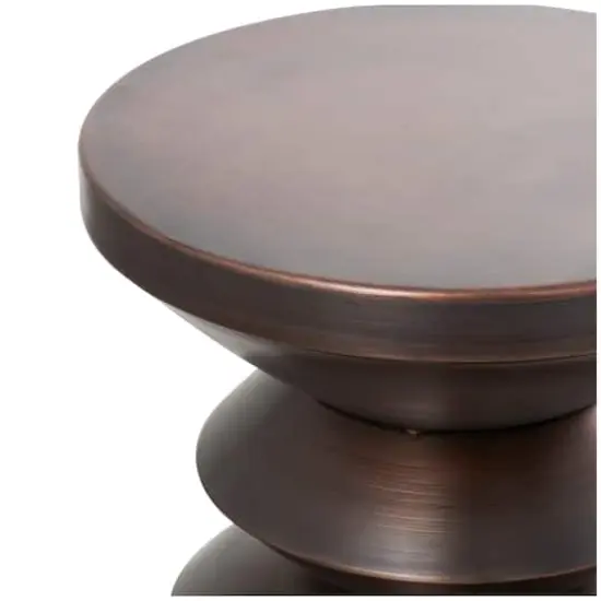 18" Copper Metal Art Deco Inspired Accent Table {4}