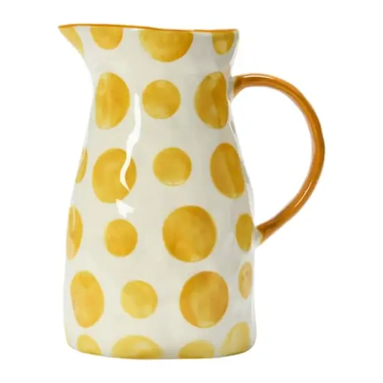 Hello Honey&reg; 8.2" White & Yellow Stoneware Pitcher {3}