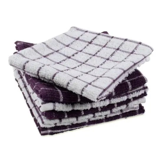 DII&reg; Eggplant Combo Windowpane Dishcloths, 6ct. {7}