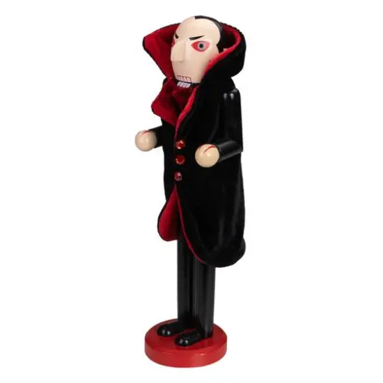 14" Black & Red Wooden Vampire Halloween Nutcracker {4}