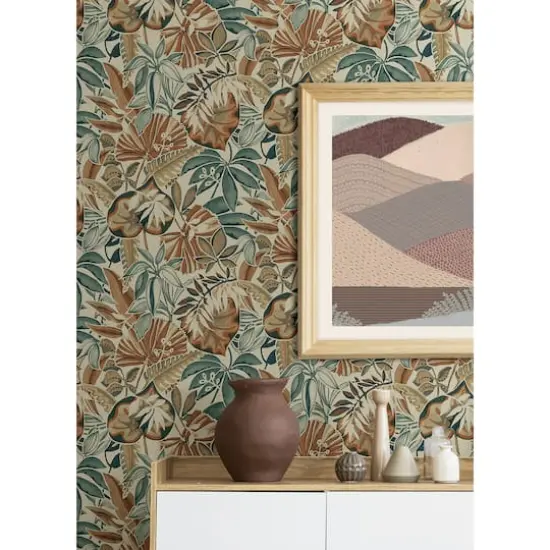 Caroline et Bettina Spice Feuilles Peel & Stick Wallpaper {3}