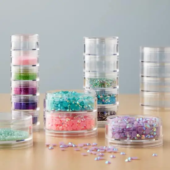 Clear Round Bead Storage Stack Set by Bead Landing&trade; {3}