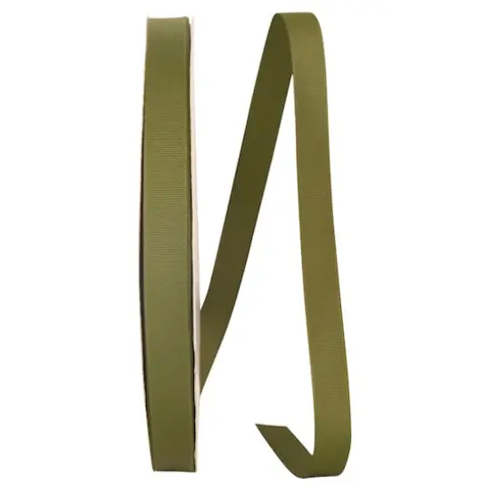 JAM Paper 5/8" x 100yd. Grosgrain Style Wired Ribbon Olive Drab {1}