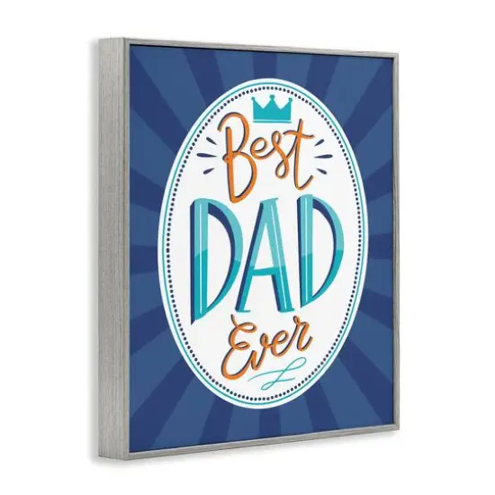 Stupell Industries Best Dad Ever Striped Phrase Framed Giclee Art Gray {4}