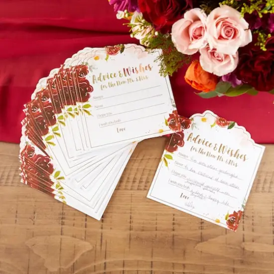 Kate Aspen&reg; Burgundy Blush Wedding Advice Cards, 50ct. {8}